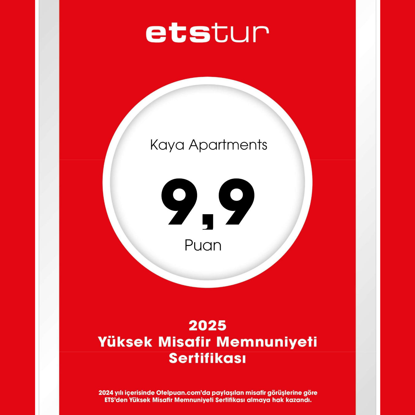 Kaya Apartments ETS Certificate